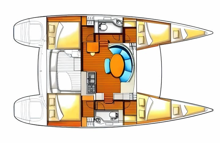 Punat, Krk 11.55 m Für Charter Katamaran — #11350 - 2