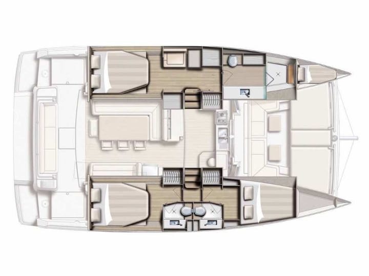 Papeete, Tahiti 12.35 m For Charter Catamaran - #20473 - 3