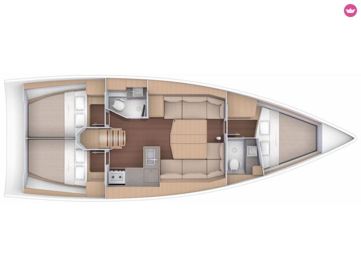 Athene 11.94 m Voor Charter Zeilboot - #21900 - 6