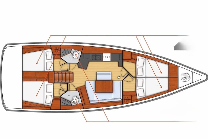Segelboot Beneteau Oceanis 45 (2018) für Charter - Tivat | #24261 - 22